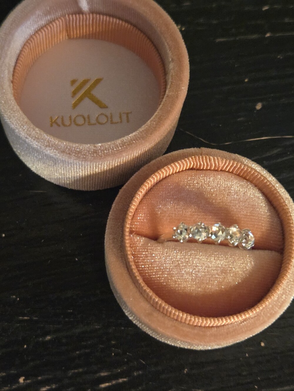Kuololit 1.5 CTW Rose Cut Moissanite Ring Sterling Silver - Picture 4 of 7